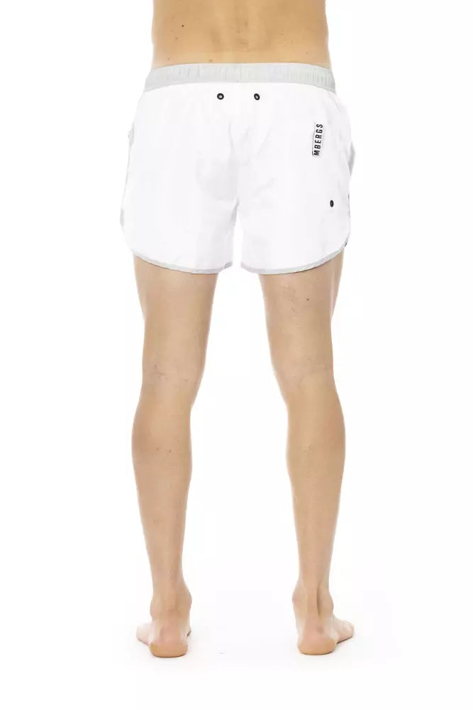 Vita polyester herr badshorts
