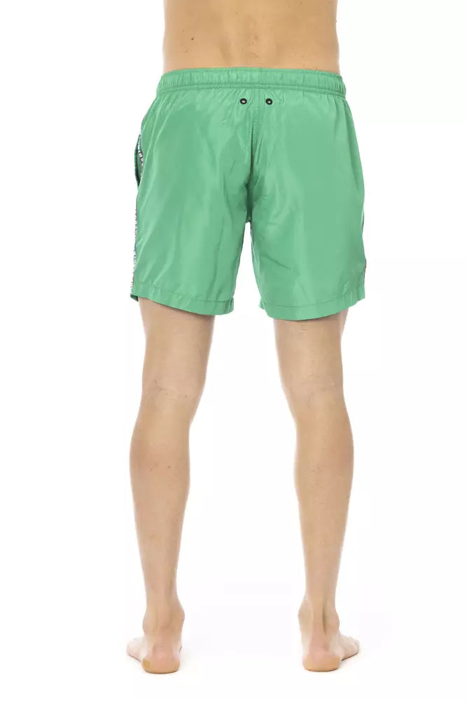 Gröna polyester herr badshorts