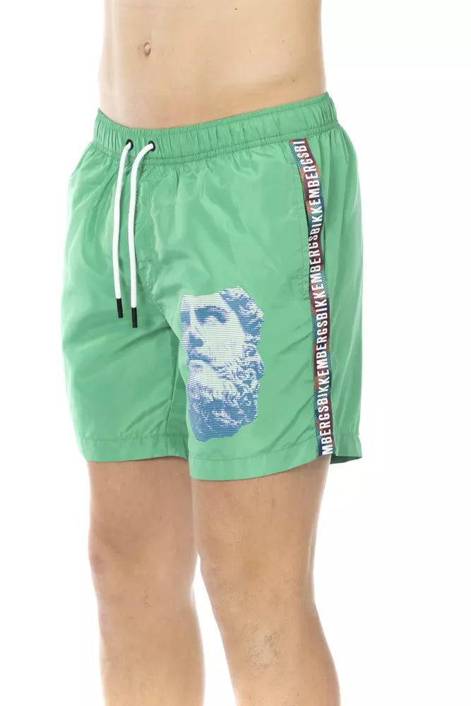 Gröna polyester herr badshorts