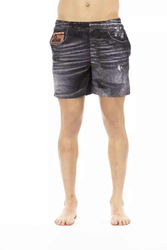 Svarta polyester herr badshorts