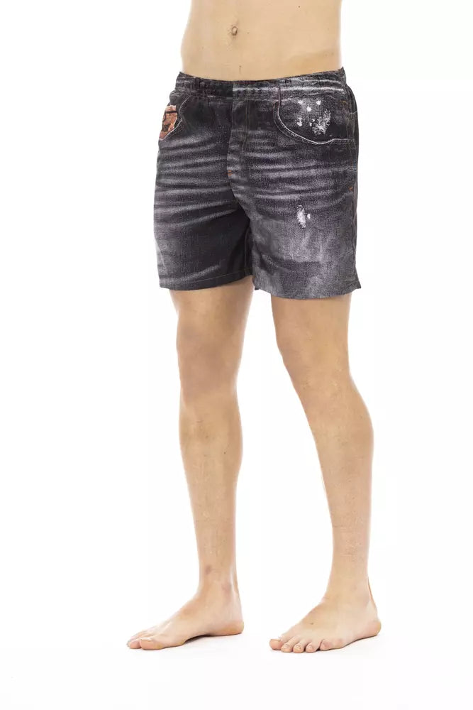 Svarta polyester herr badshorts