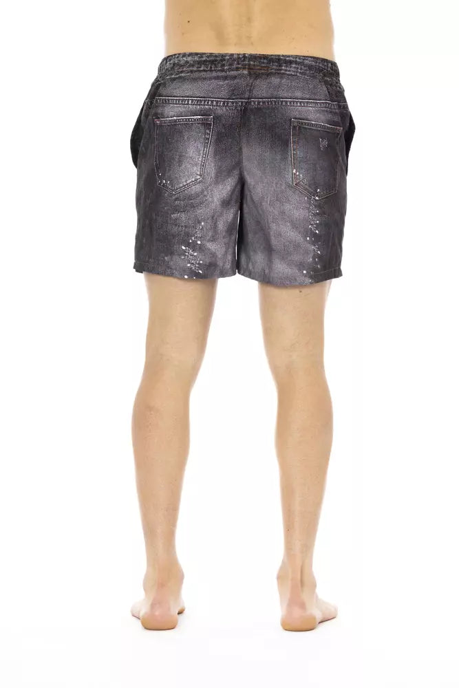 Svarta polyester herr badshorts