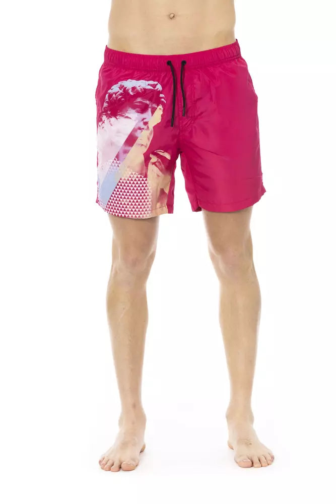 Fuchsia Polyester Herr Badshorts