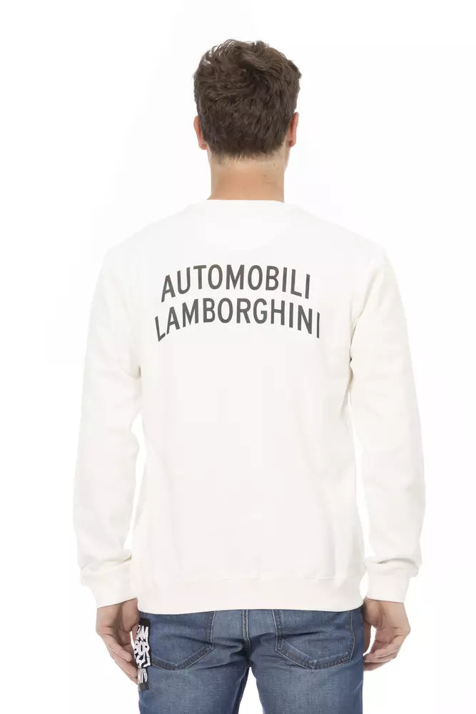 Automobili Lamborghini hvit bomullsgenser for menn