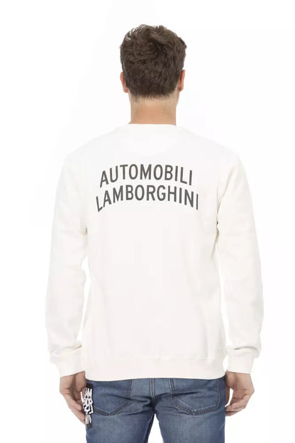 Automobili Lamborghini hvit bomullsgenser for menn