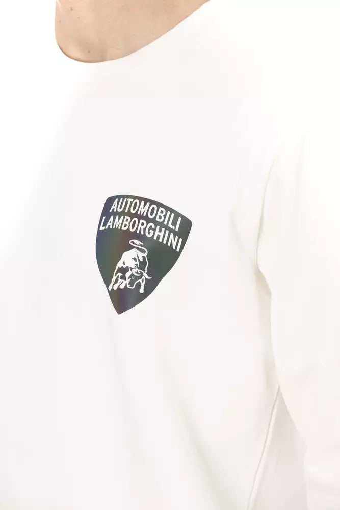 Automobili Lamborghini hvit bomullsgenser for menn