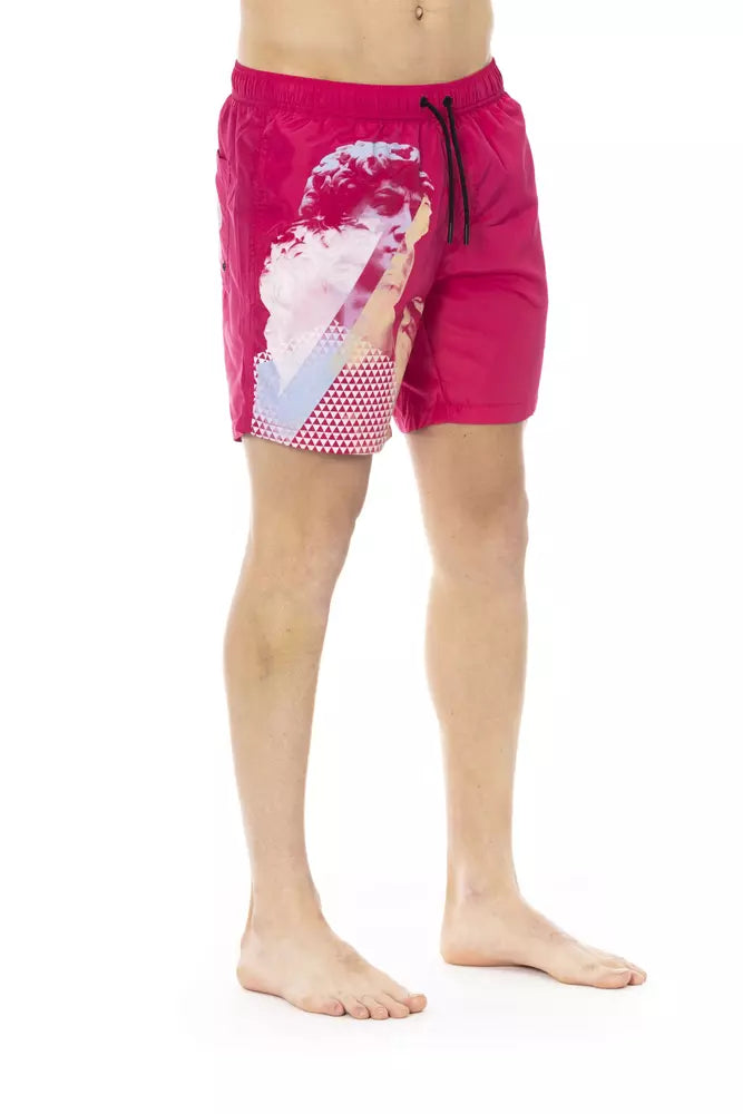 Fuchsia Polyester Herr Badshorts