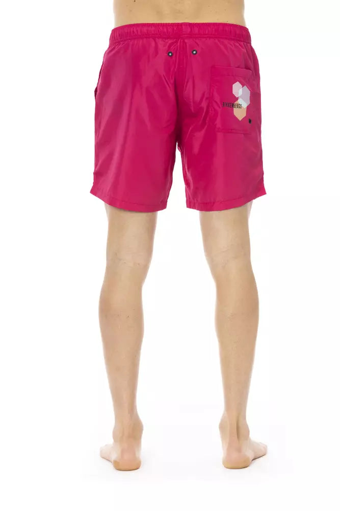 Fuchsia Polyester Herr Badshorts