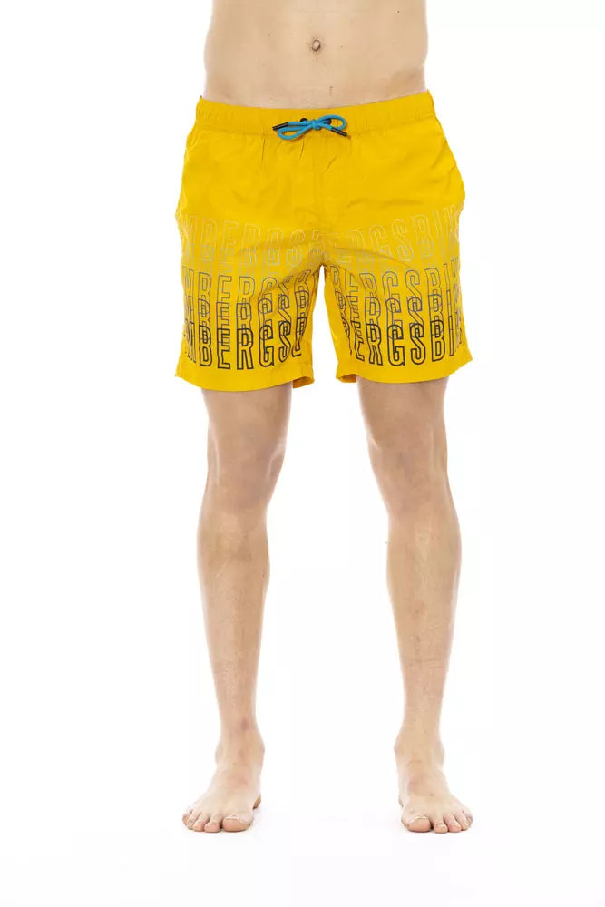 Gula polyester herr badshorts