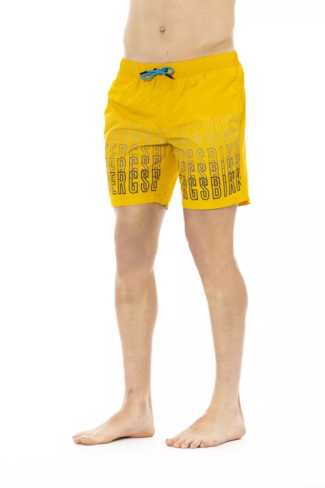 Gula polyester herr badshorts