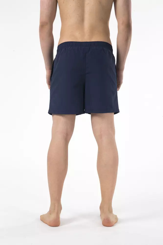 Blå nylon herr badshorts