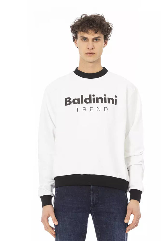 Baldinini Trend hvit bomullshettegenser for menn