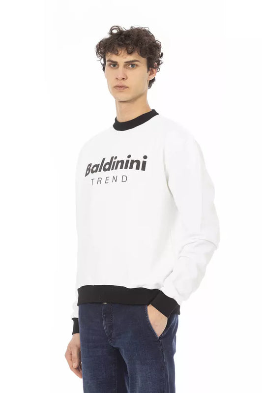 Baldinini Trend hvit bomullshettegenser for menn