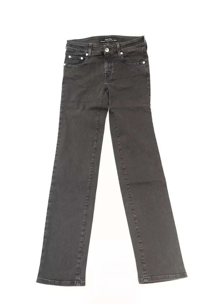 Svarta bomullsjeans för kvinnor