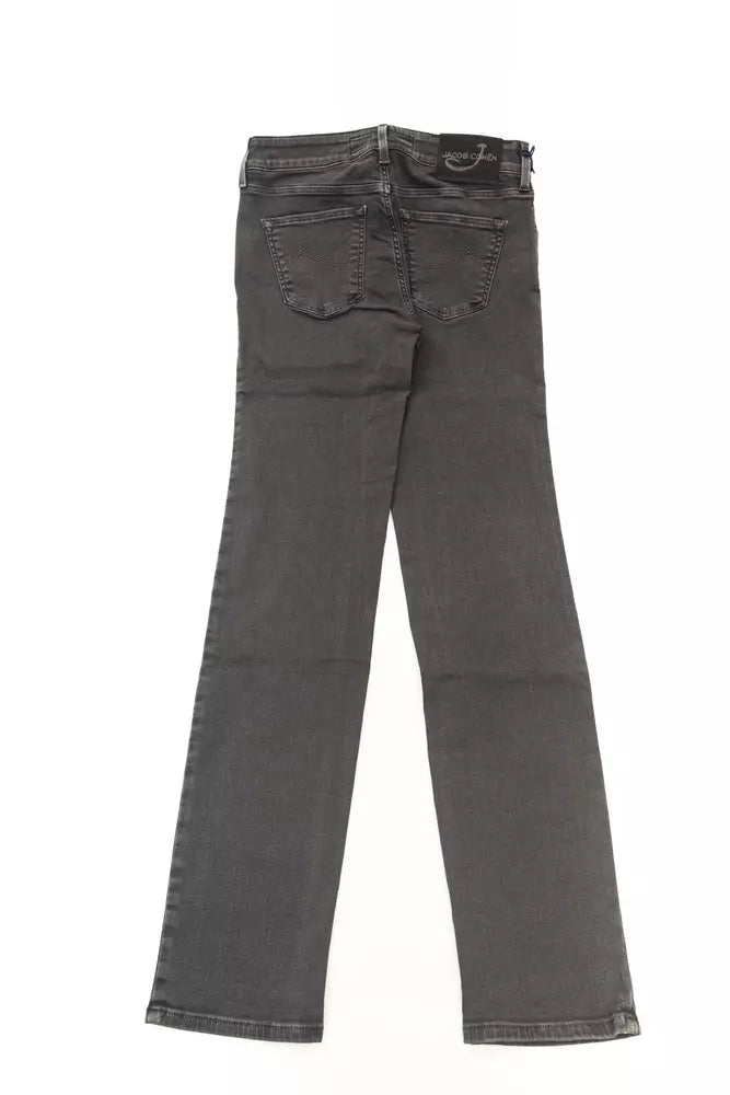 Svarta bomullsjeans för kvinnor