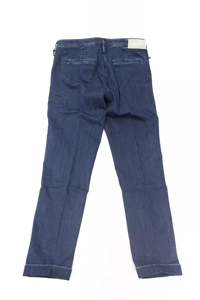 Blå bomullsjeans för kvinnor