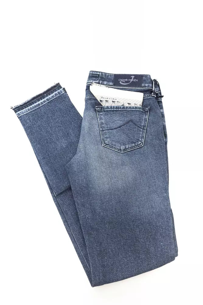 Blå bomullsjeans för kvinnor