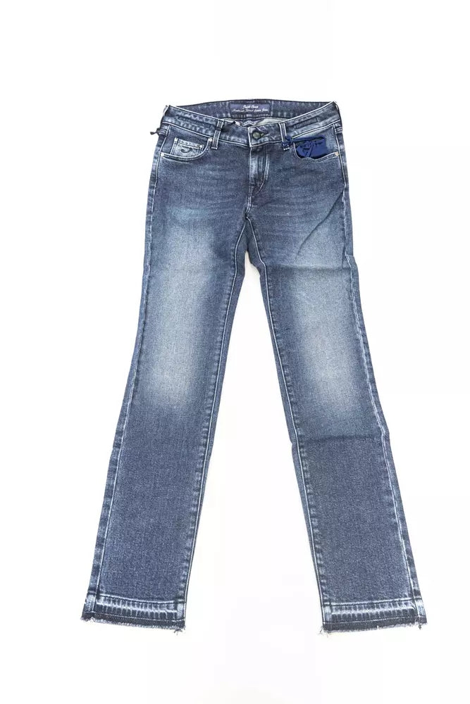Blå bomullsjeans för kvinnor