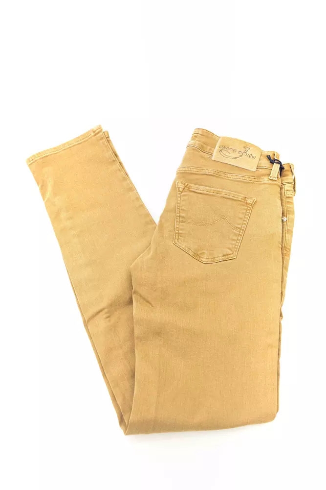 Beige bomullsjeans för kvinnor
