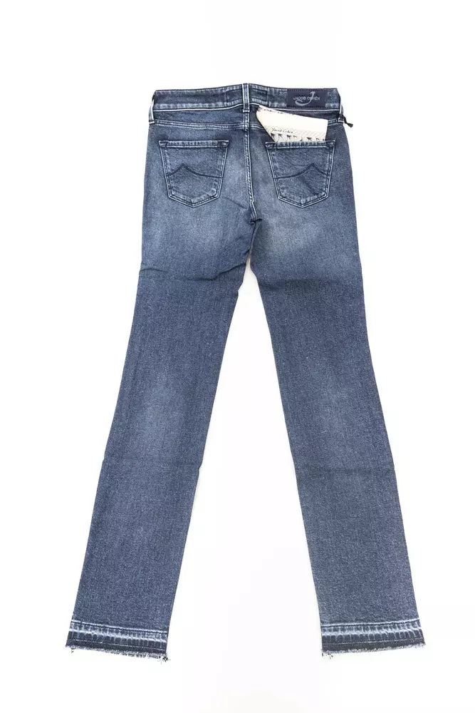 Blå bomullsjeans för kvinnor