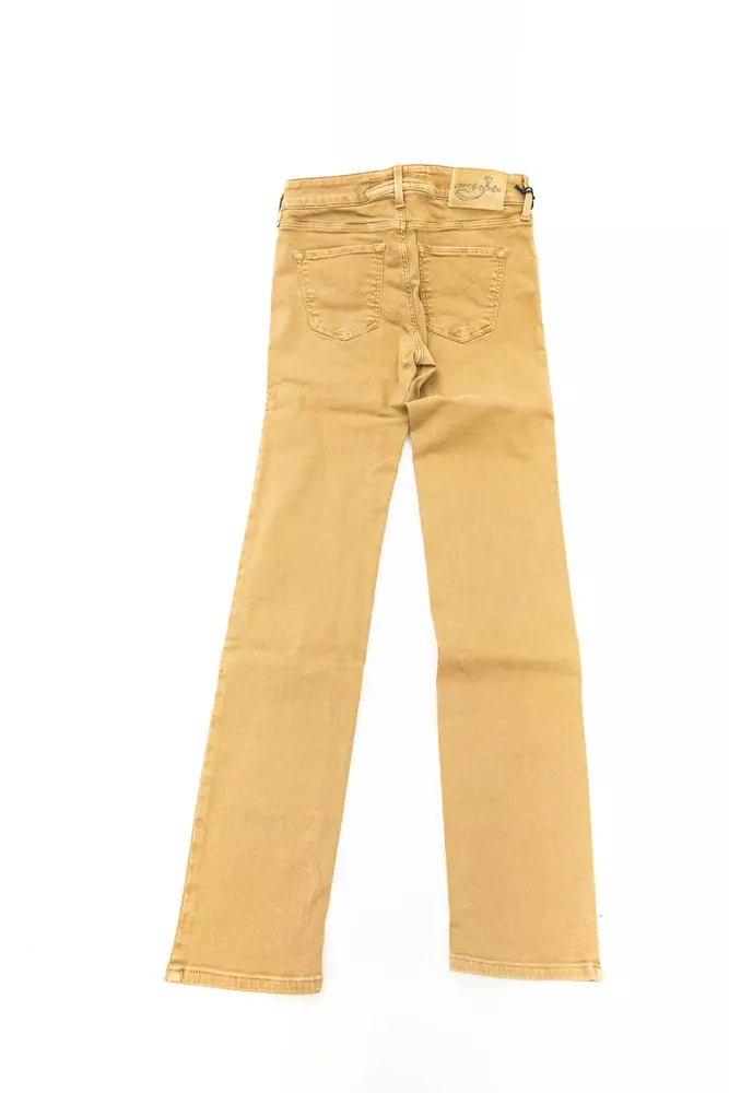 Beige bomullsjeans för kvinnor