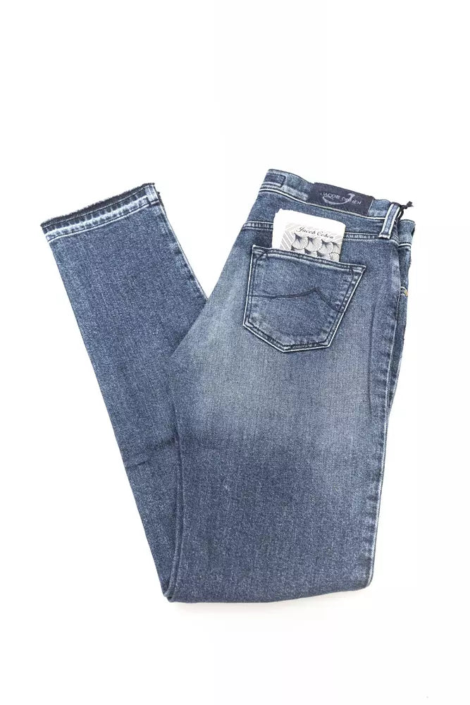 Blå bomullsjeans för kvinnor