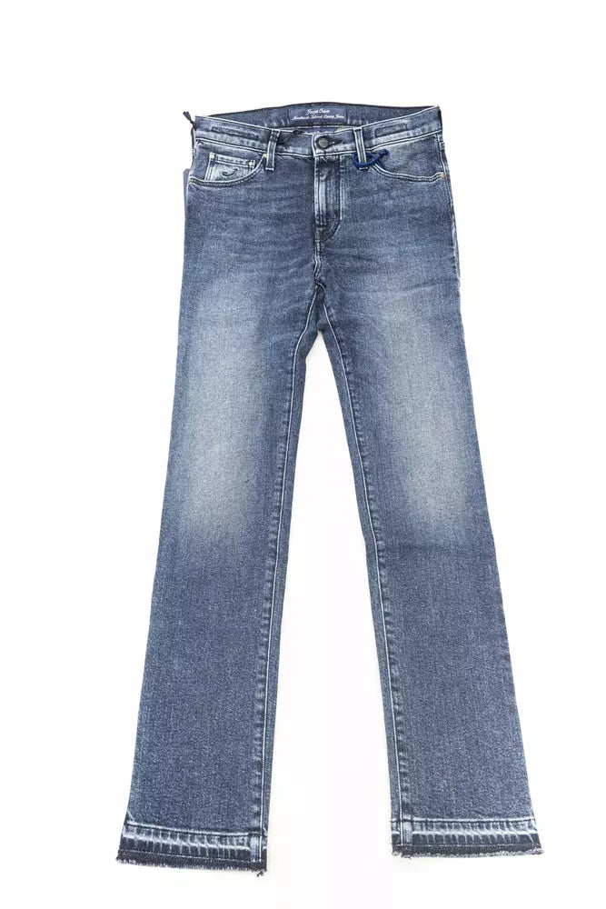 Blå bomullsjeans för kvinnor