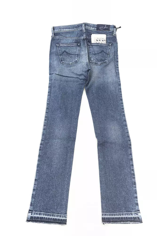 Blå bomullsjeans för kvinnor