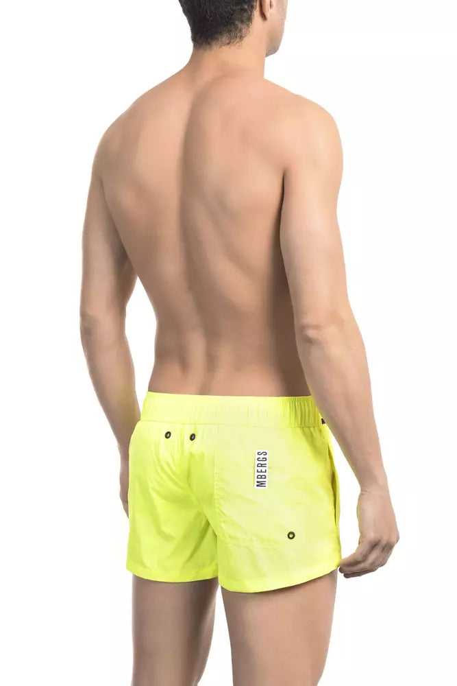 Gula polyamid herr badshorts