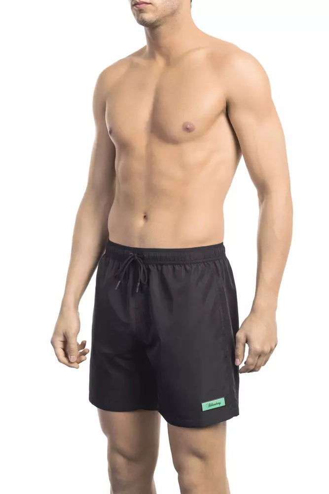 Svarta polyester herr badshorts