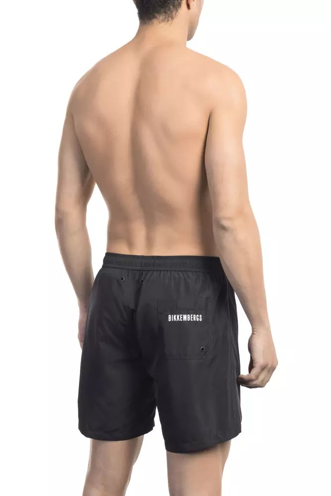 Svarta polyester herr badshorts