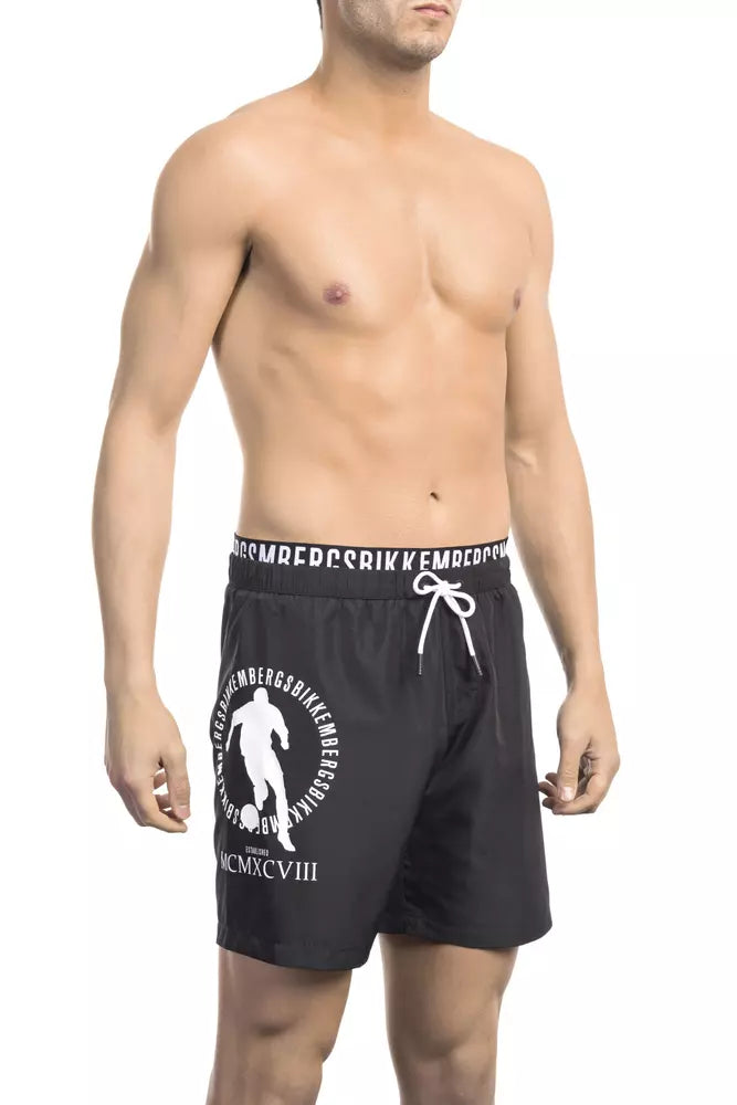 Svarta polyester herr badshorts