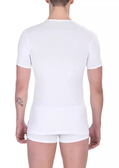 Bikkembergs vit bomulls-T-shirt för män