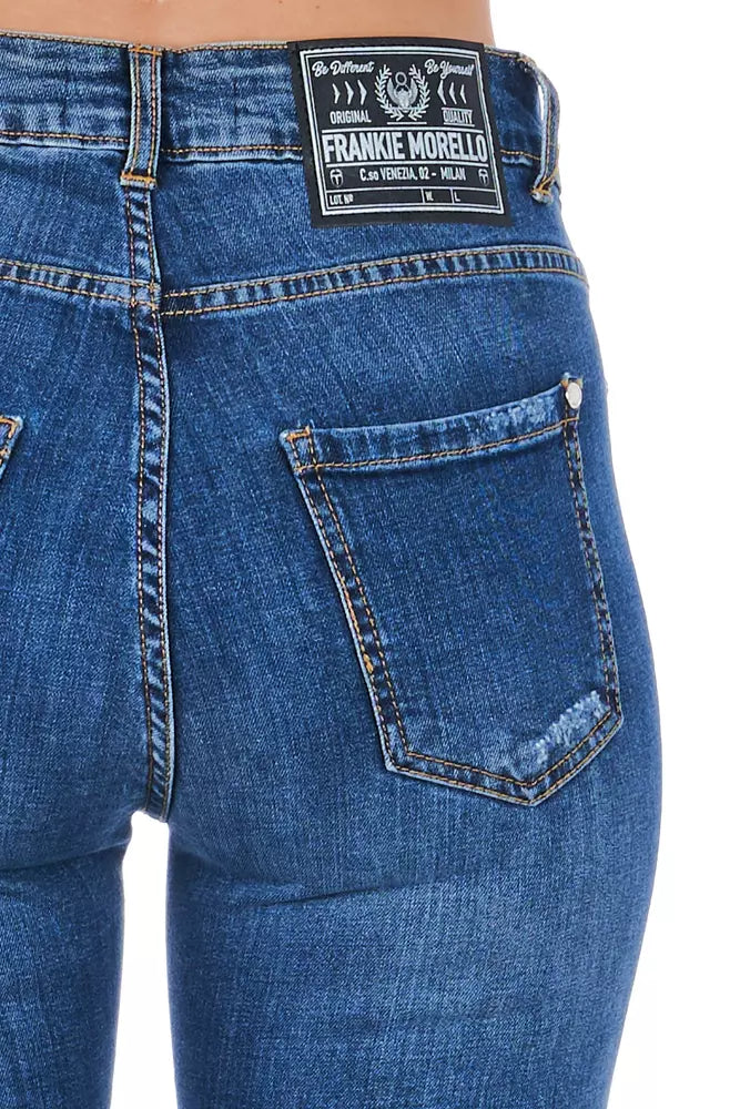 Blå andra fibrer damjeans