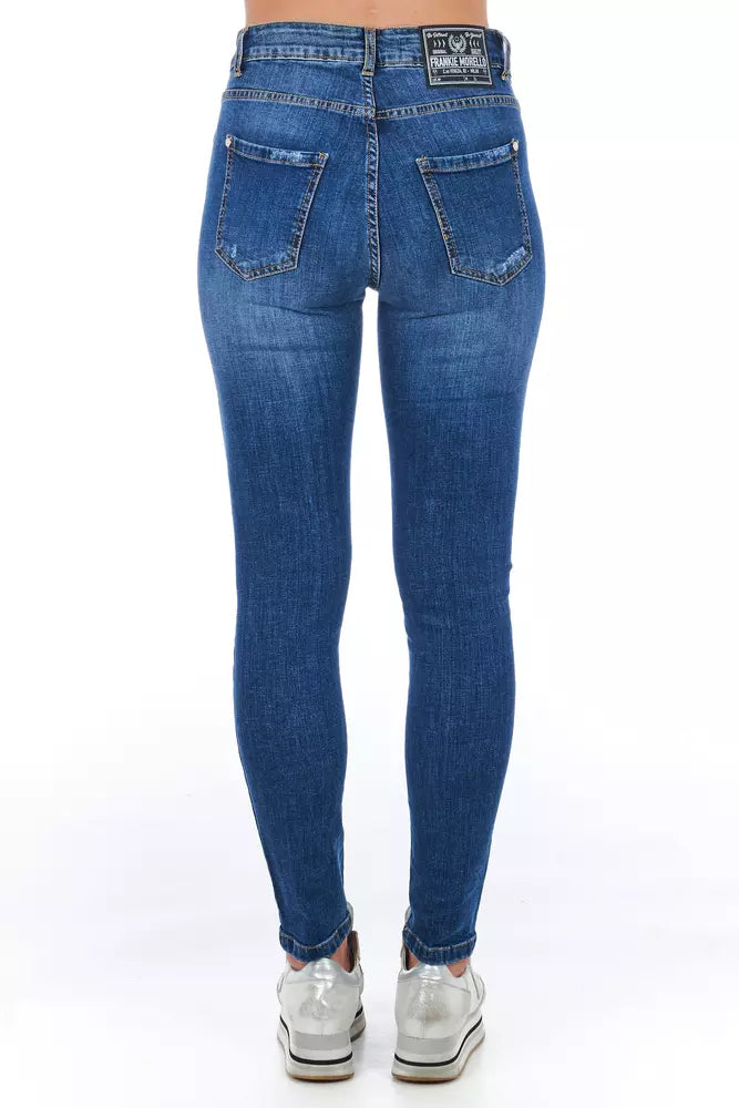 Blå andra fibrer damjeans