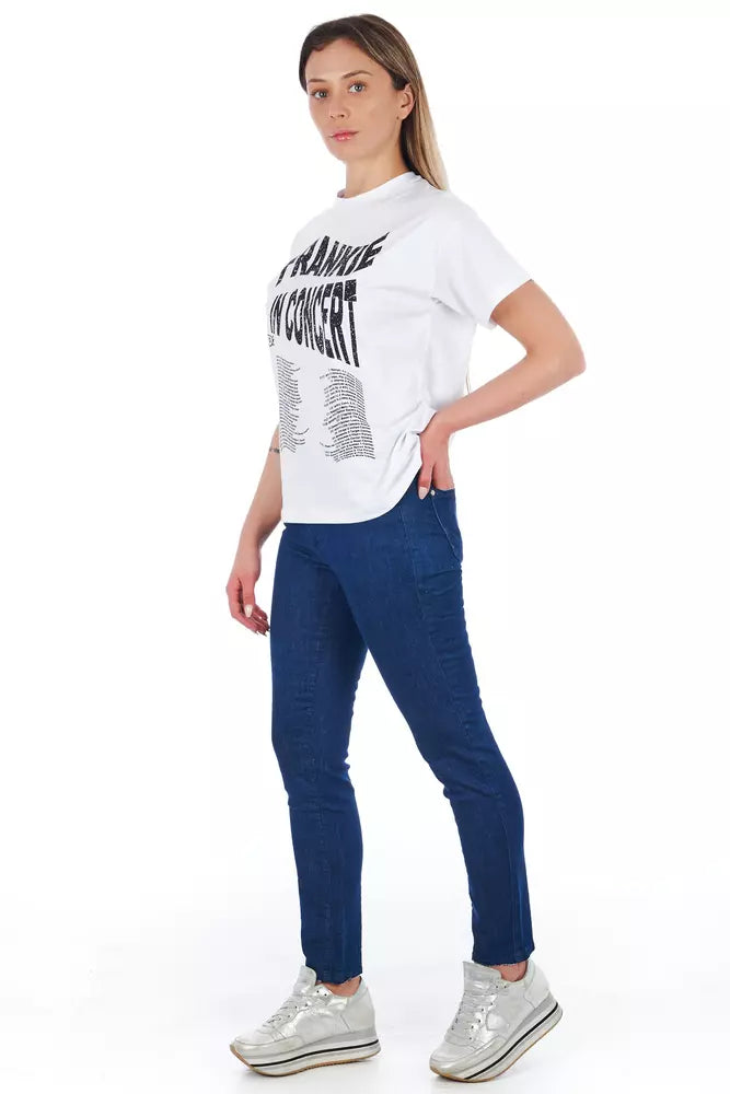 Blå bomulls skinny jeans för kvinnor