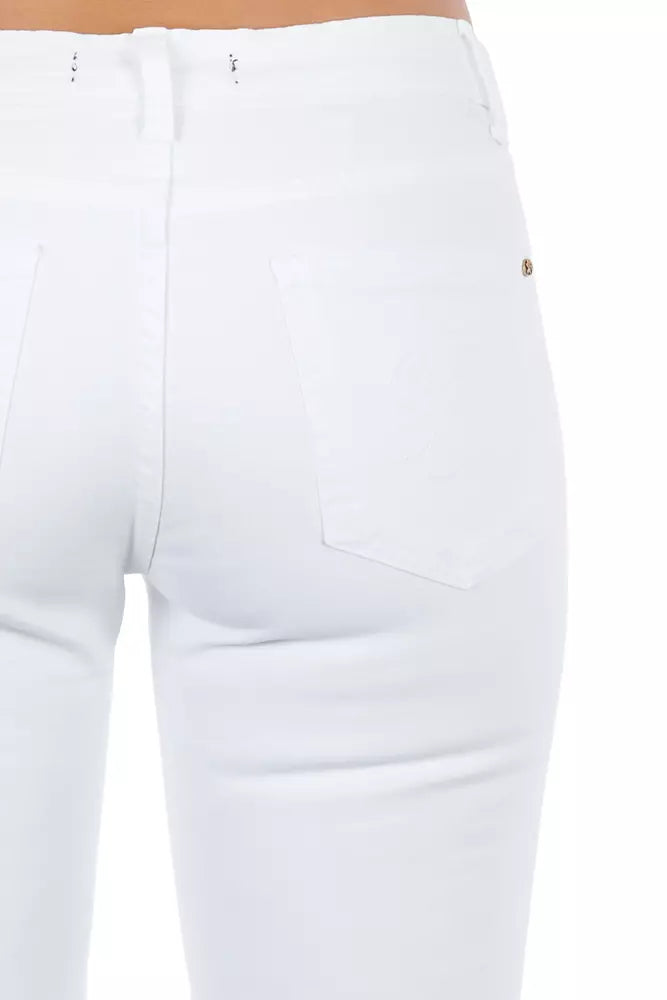Vita bomullsjeans för kvinnor
