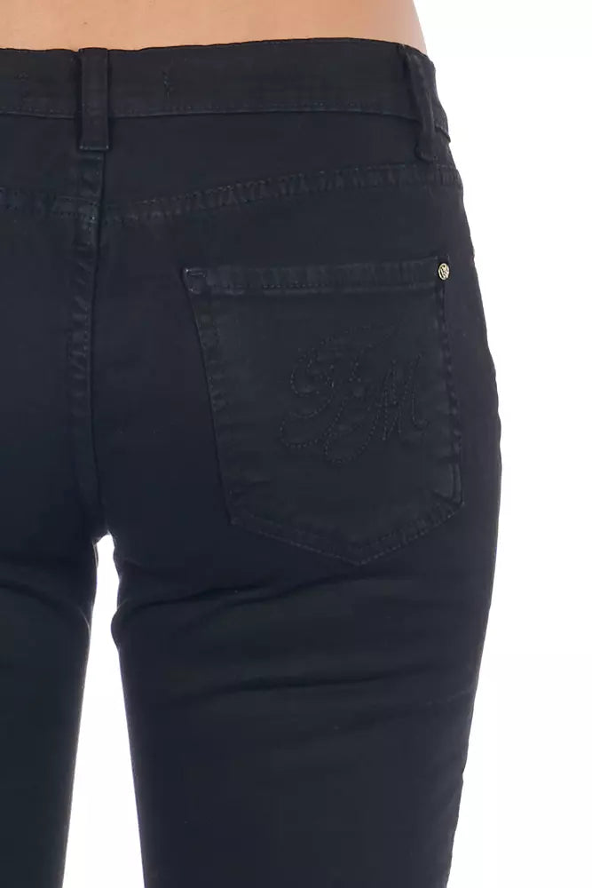 Svarta bomullsjeans för kvinnor