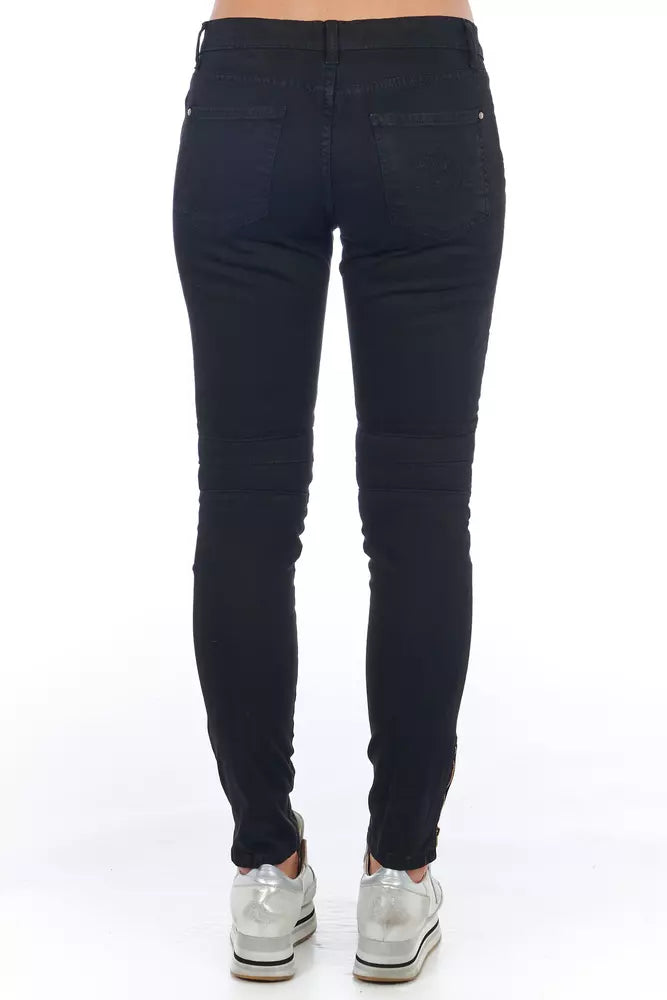 Svarta bomullsjeans för kvinnor