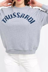 Trussardi Gray Cotton Women Sweatshirt