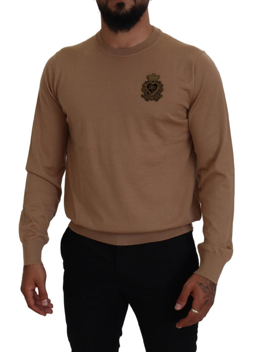 Dolce &amp; Gabbana Beige Kasjmir Kronelogo Genser
