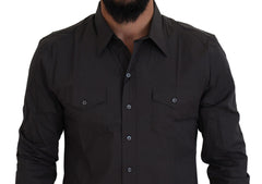 Dolce & Gabbana Gray SICILIA Slim Fit Stretch Dress Shirt