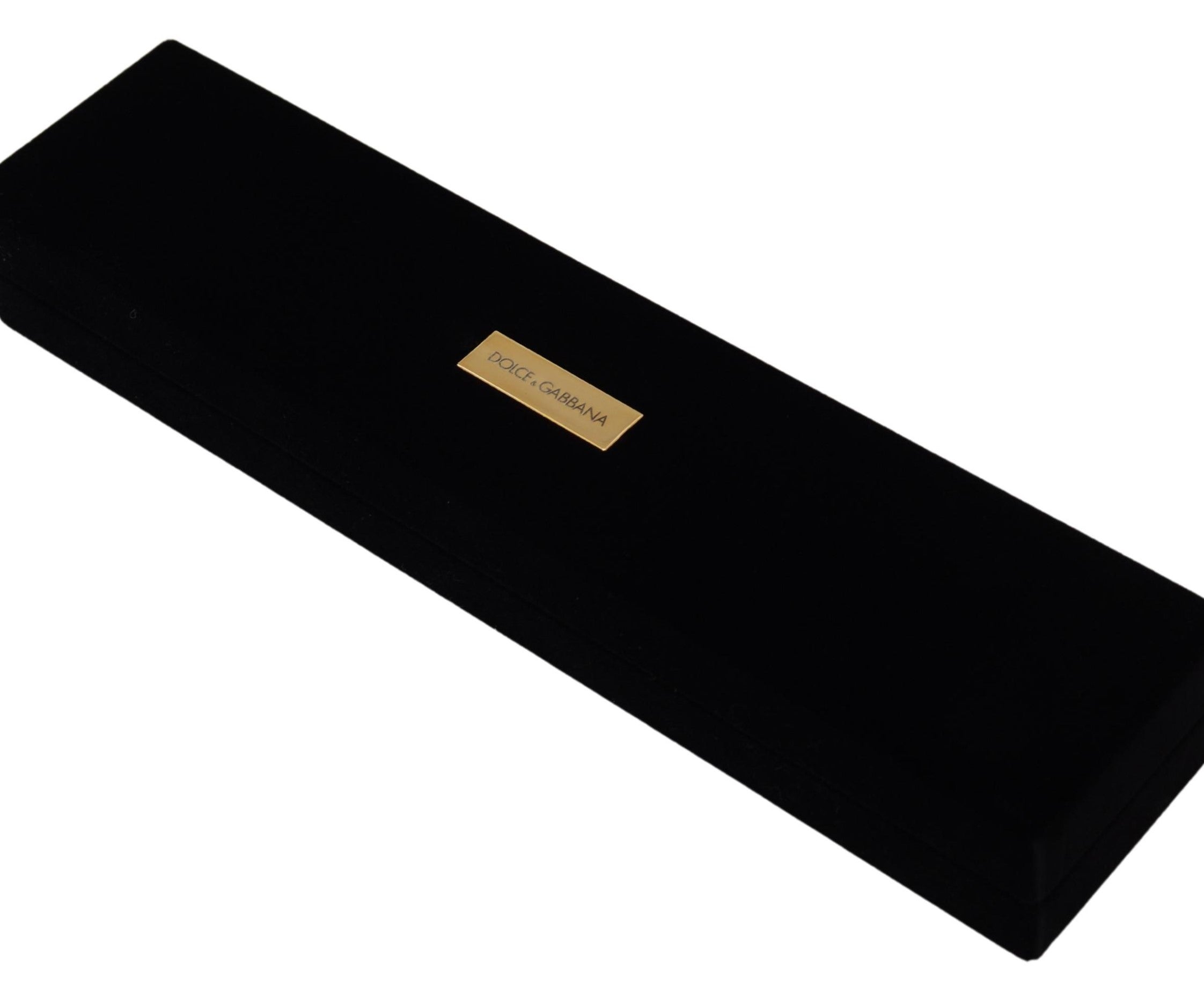 Svart sammet med logotypplack och förvaringsask för armband och smycken