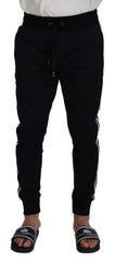 Dolce & Gabbana Black DG Print Mens Jogger Pants