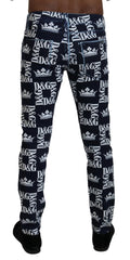 Dolce & Gabbana Blue Cotton DG Crown Skinny Denim Jeans