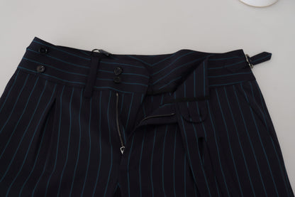 Dolce &amp; Gabbana Blå Randiga Herrbyxor