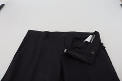 Dolce & Gabbana Black Wool Chino Formal Pants
