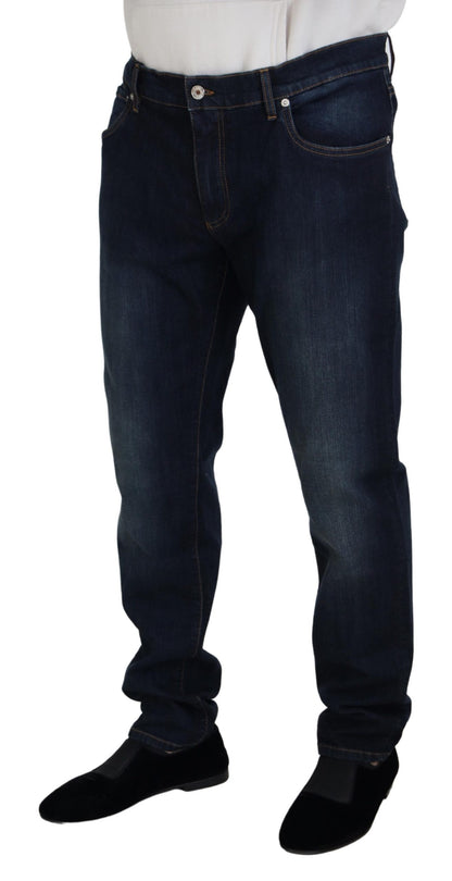 Dolce &amp; Gabbana Blå Bomull Rak Passform Casual Jeans