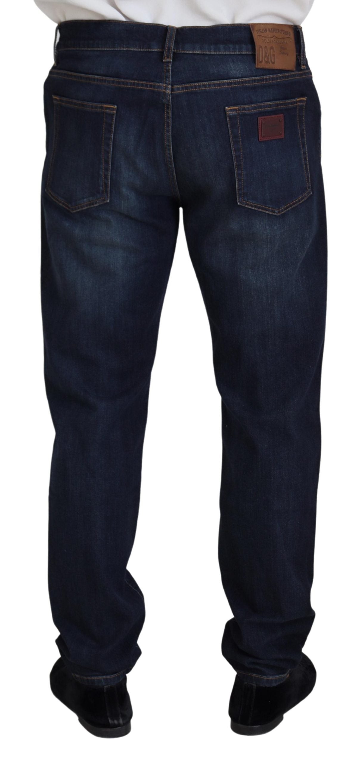Dolce &amp; Gabbana Blå Bomull Rak Passform Casual Jeans