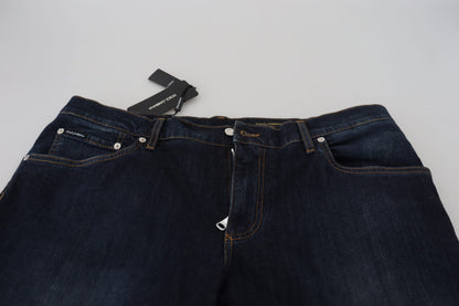 Dolce &amp; Gabbana Blå Bomull Rak Passform Casual Jeans